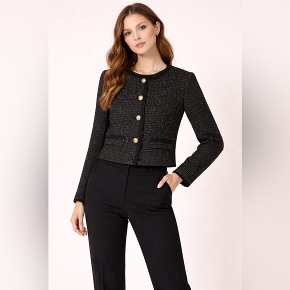 Seraphine Jackets & Blazers - Seraphine Black Tweed Jacket with Gold Buttons